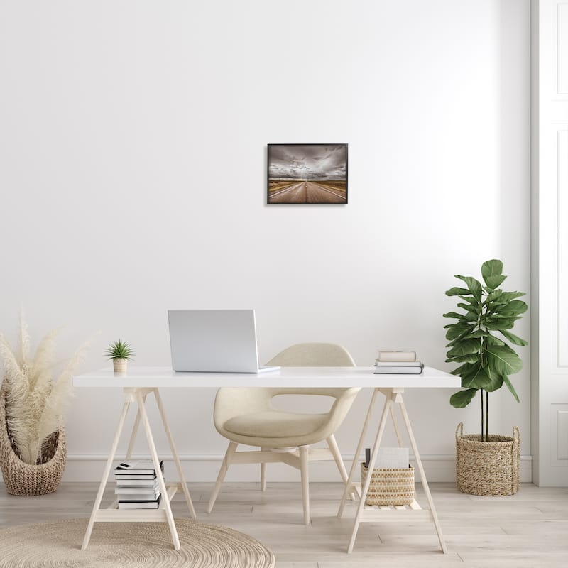 Stupell Open Road under Stormy Sky Western Landscape Framed Wall Art - Multi-Color
