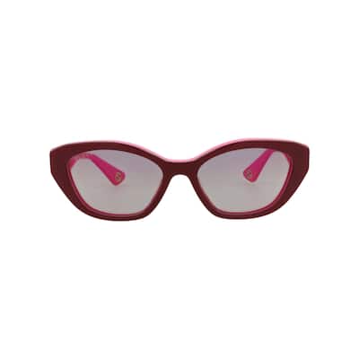 Gucci Cat Eye-Frame Recycled Acetate Sunglasses - Burgundy Fuchsia Red - NS