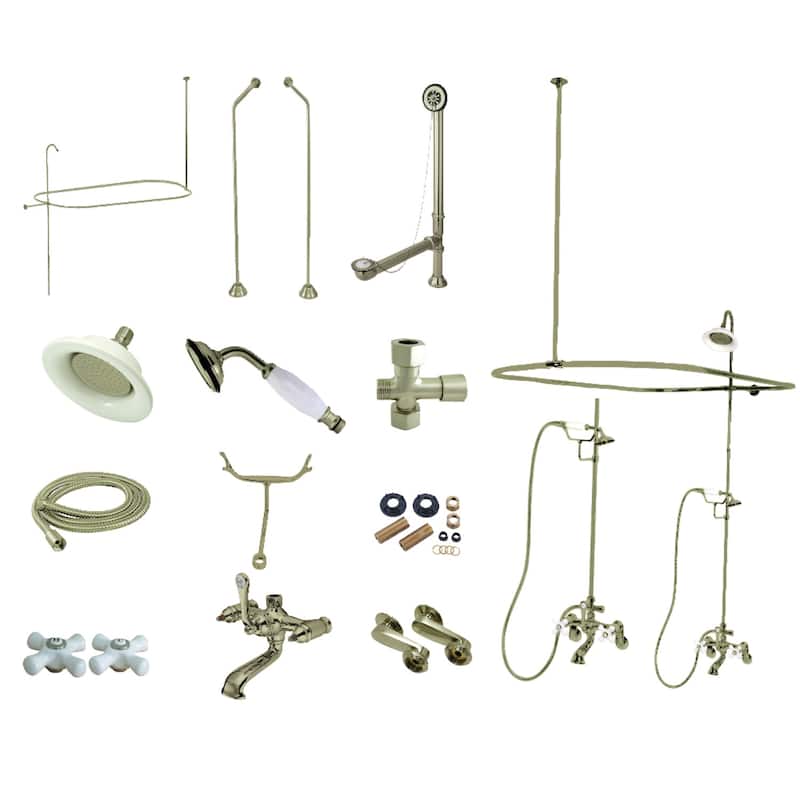 Kingston Brass Vintage Clawfoot Tub Faucet Package - Brushed Nickel