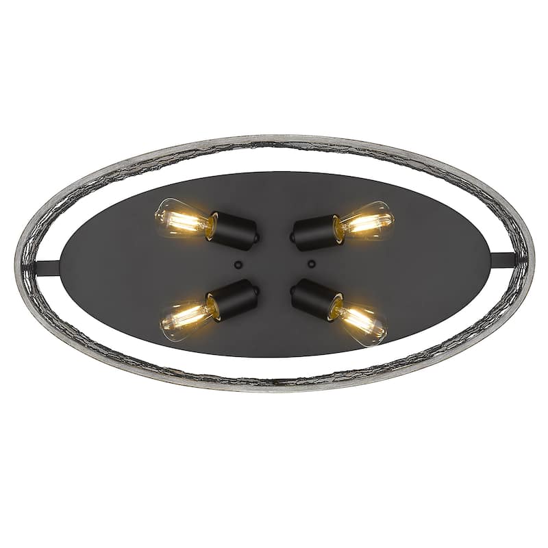 Wry Lighting Bailey 4-light Flush Mount in Matte Black