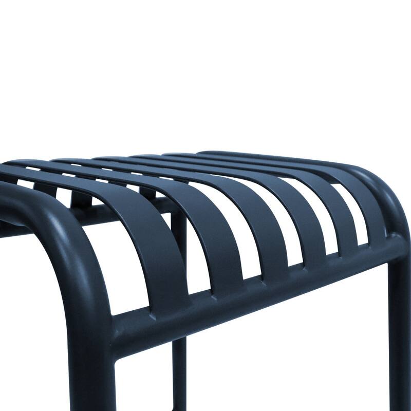 HomeRoots Set of Two 30" Dark Blue Steel Backless Bar Height Bar Chairs