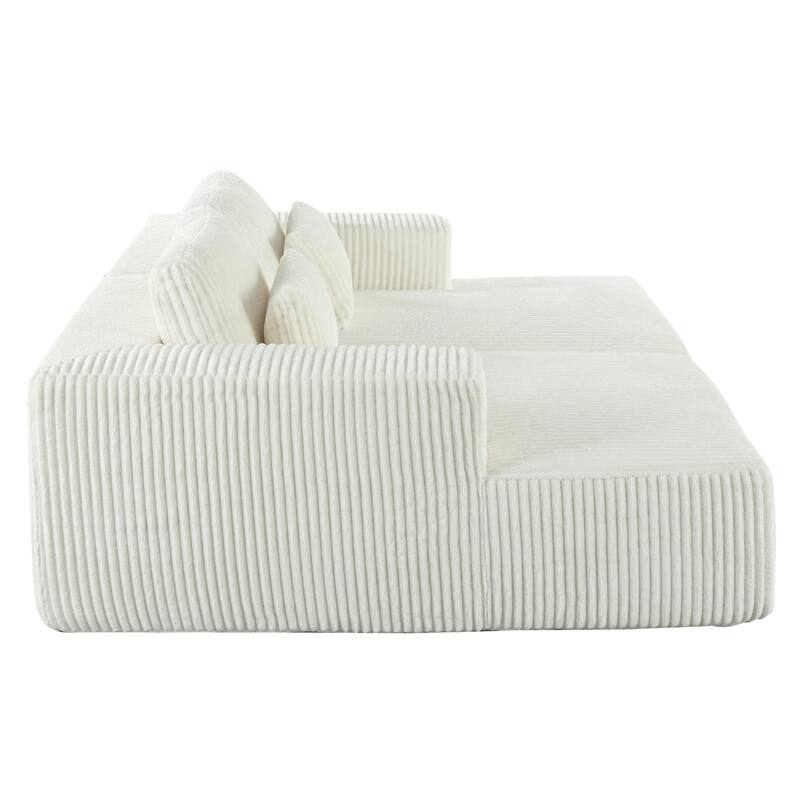 Corduroy Double Sofa Bed with 2 Pillows