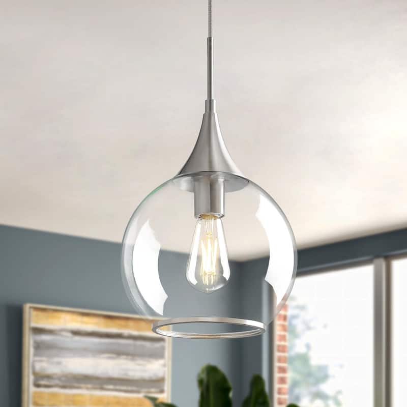Modern Pendant Light Fixture Dimmable Kitchen Island Hanging Ceiling Lights with Glass Shade