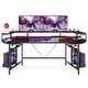 preview thumbnail 10 of 8, Gaming Desk with Monitor Shelf, 75 inch PC Computer Desk with LED Strip