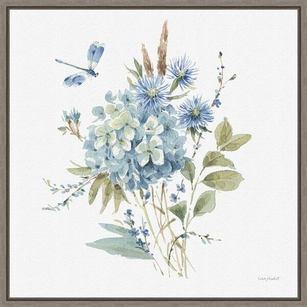 slide 2 of 6, Bohemian Blue 04A (Floral Bouquet) by Lisa Audit Framed Canvas Art