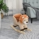 preview thumbnail 8 of 8, Plush Lion Rocking Horse with Seat Belt and Realistic Sounds for Toddlers