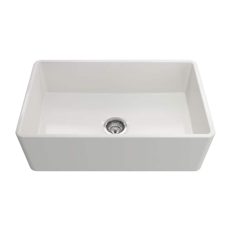 Crestwood 30" Classic Single Bowl Apron Fireclay Sink - White - White