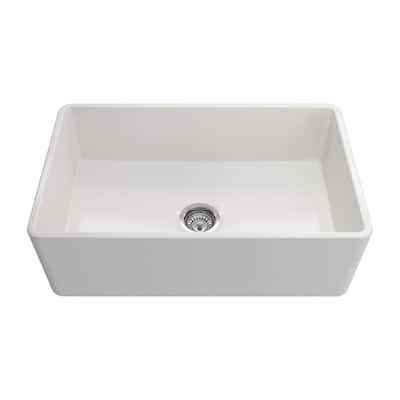 Crestwood 30" Classic Single Bowl Apron Fireclay Sink - White