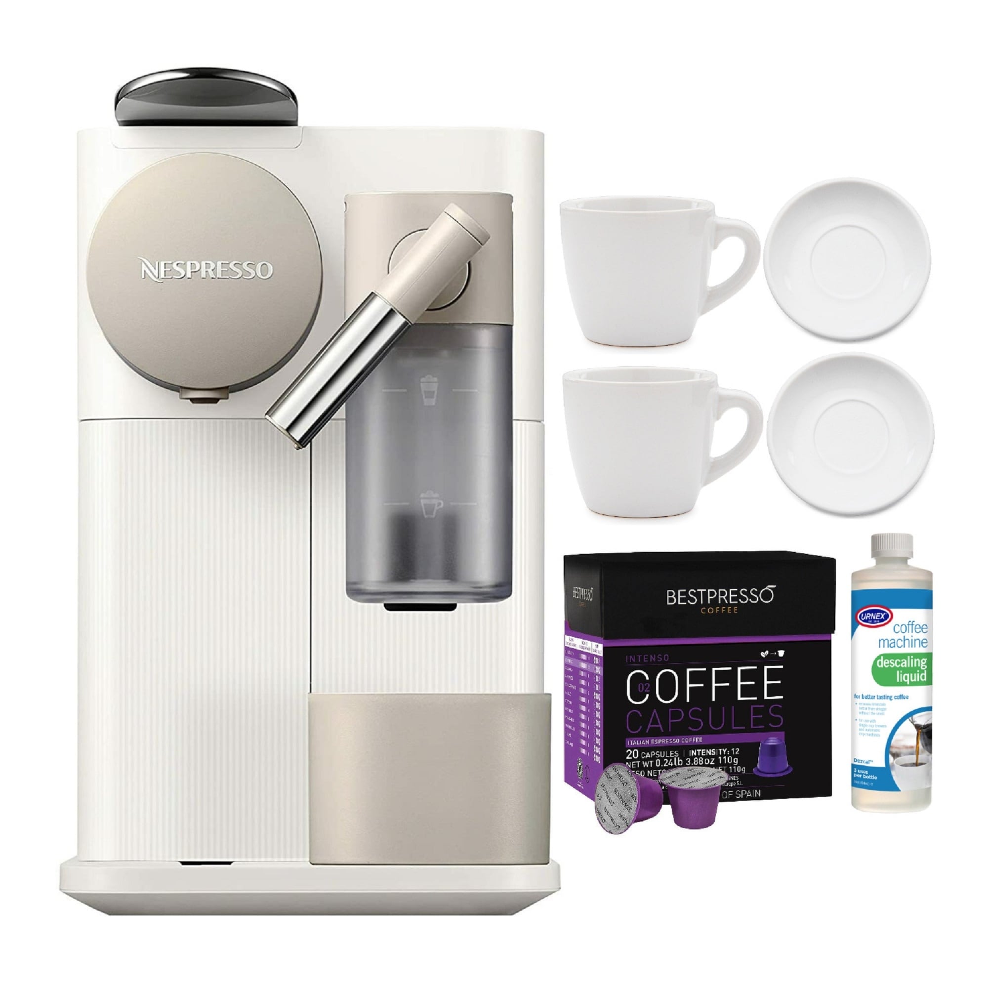 Nespresso EN500W Lattissima One Original Espresso Machine Bundle