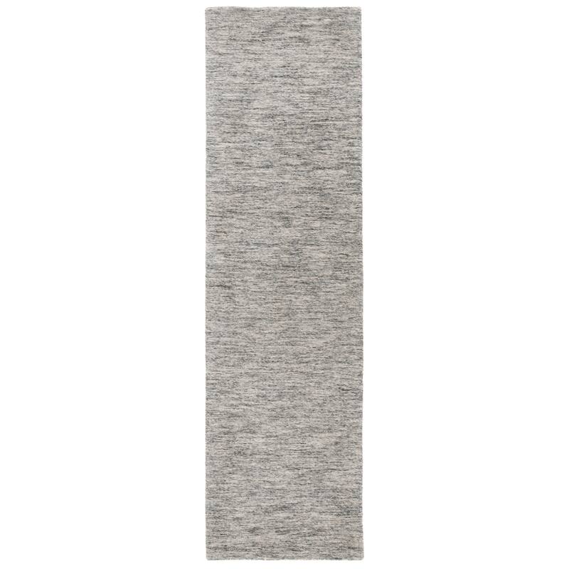 SAFAVIEH Handmade Himalaya Kalahari Solid Wool Rug - 2'3" x 8' Runner - Grey