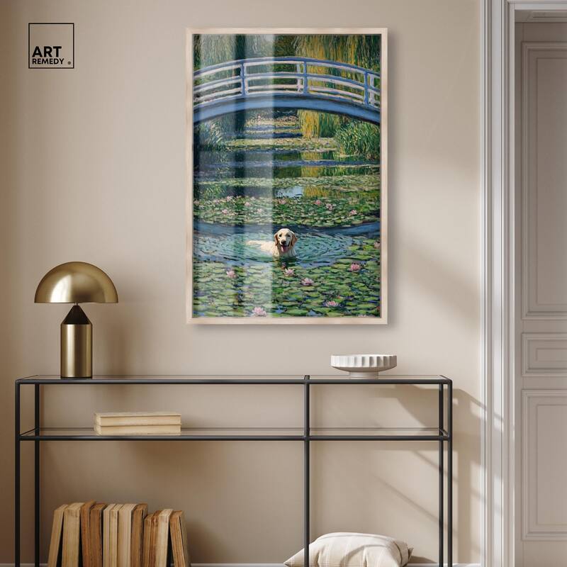 The Pond Under the Bridge Shadowbox by Art Remedy