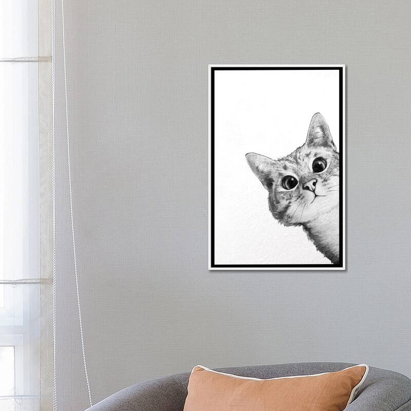 iCanvas "Sneaky Cat" by Laura Graves Framed Canvas Print
