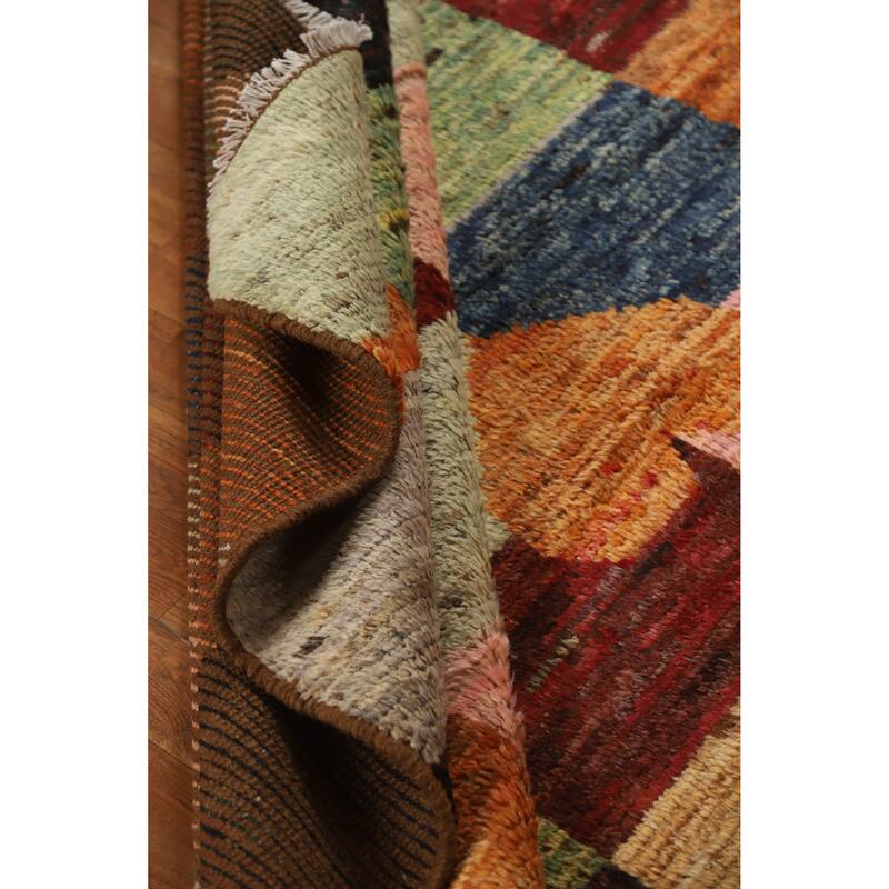 Checkered Moroccan Oriental Area Rug Handmade Bedroom Wool Carpet - 6'11" x 10'0"