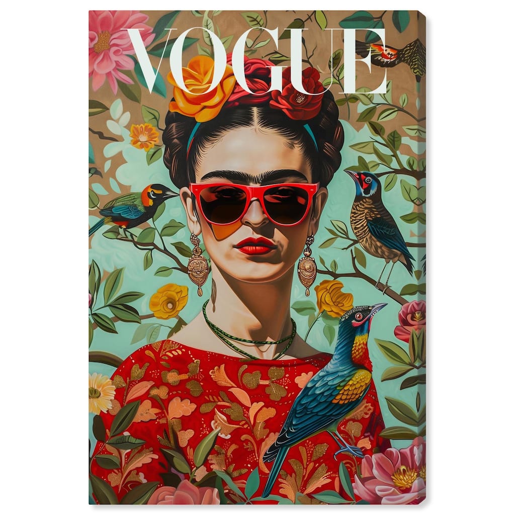 Birds and Icon Floral Canvas by Art Remedy, Gallery Wrapped