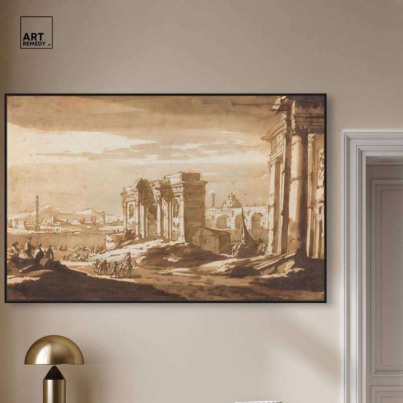 Capriccio View of Roman Ruins Canvas by Art Remedy
