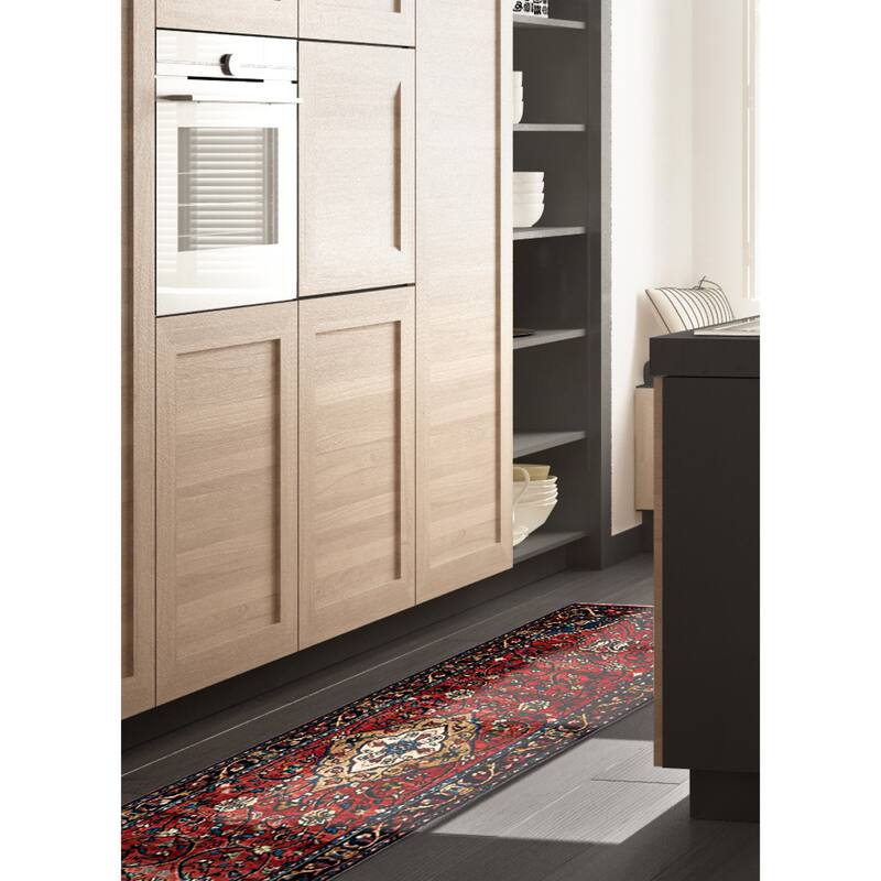 ECARPETGALLERY Hand-knotted Andelz Red Wool Rug - 3'2 x 11'3