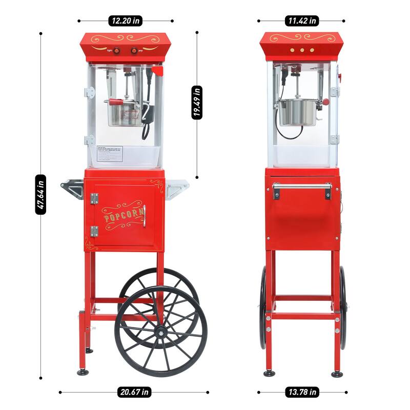 6OZ Popcorn Maker:This 480W theater-style popcorn popper. It includes an old maids drawer to collect un-popped kernels