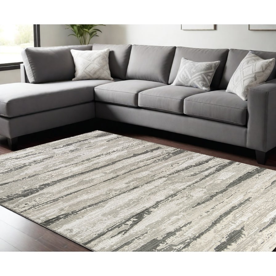 Power Loomed Abstract Modern Non Skid Stain Resistant Area Rug - 144' X '108' X '0.5
