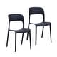 preview thumbnail 13 of 39, Porthos Home Brody Stackable Dining Chairs Set Of 2, Overall Plastic Black