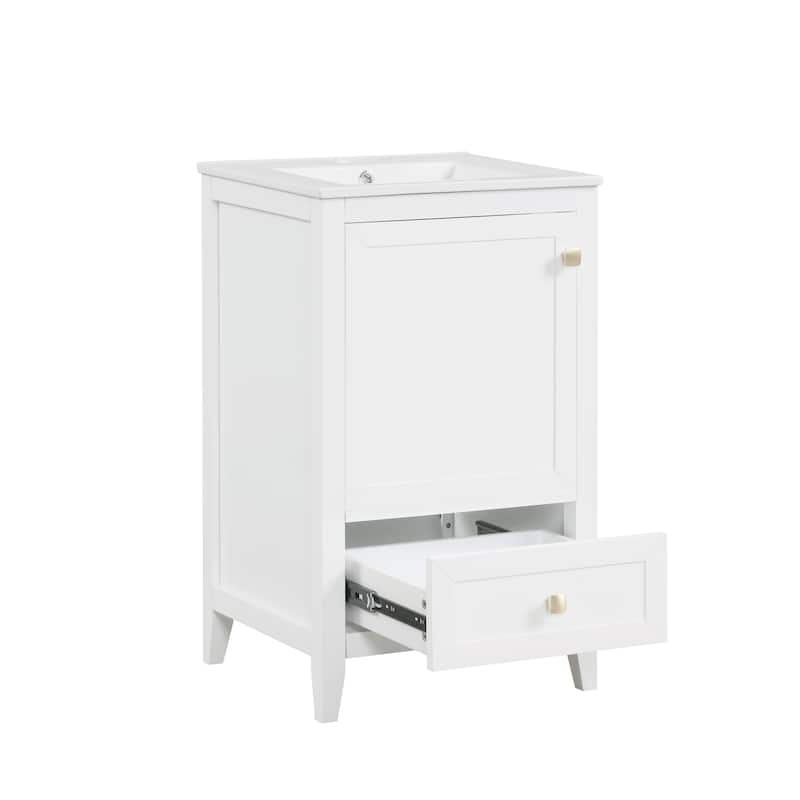 20" Bathroom Vanity with Sink, Bathroom Cabinet with Soft Closing Door, Storage Rack and A Drawer
