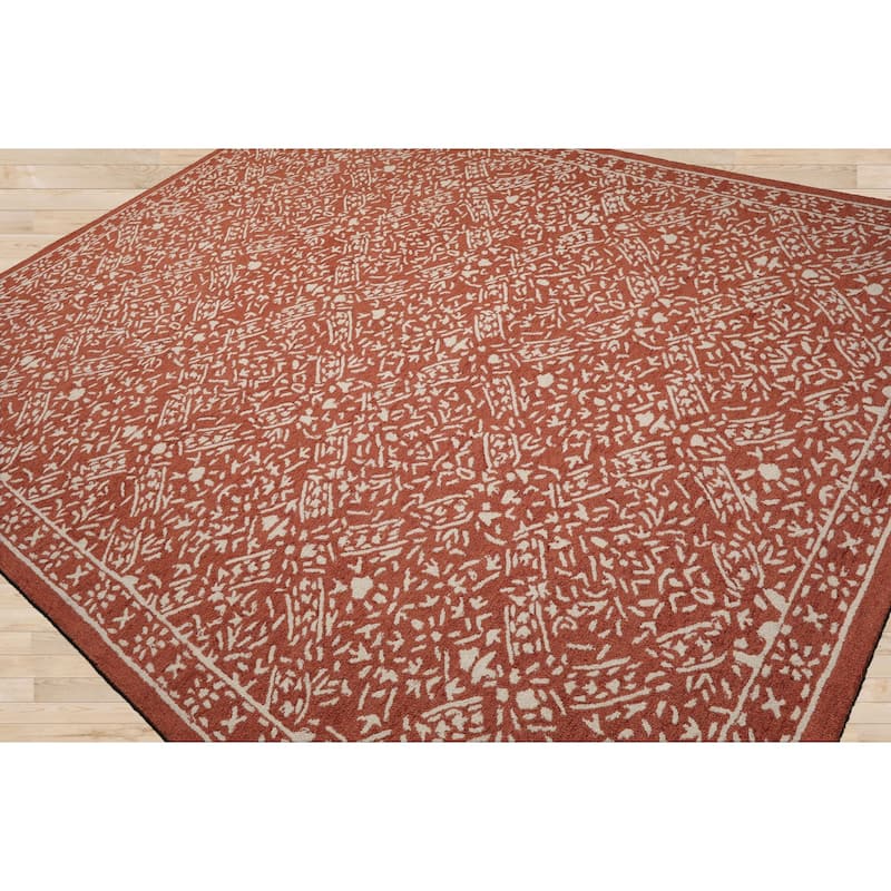 Multi Size 5'x8' Sage Wool Hand Hooked Transitional Rug with All Over