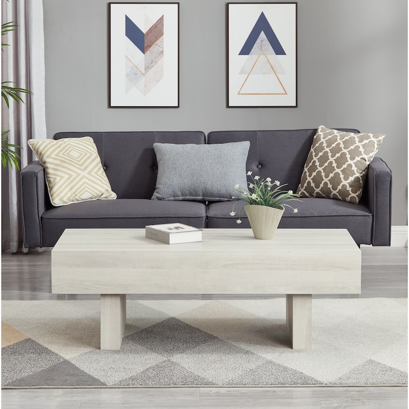 Modern Accent Coffee Table, 47.5"W x 23.5"D x 16"H, For Living Room, Lounge, Or Office
