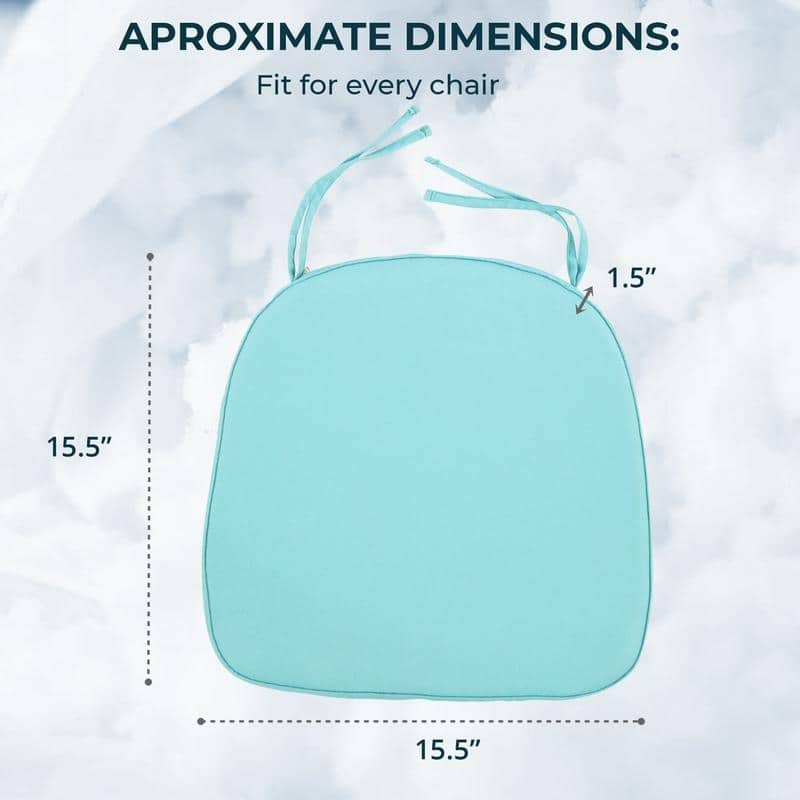 Memory Foam 15" U-Shaped Indoor Outdoor Dining Chair Pad Cushion for Kitchen Patio Garden (Set of 1, 2, 4 or 8)