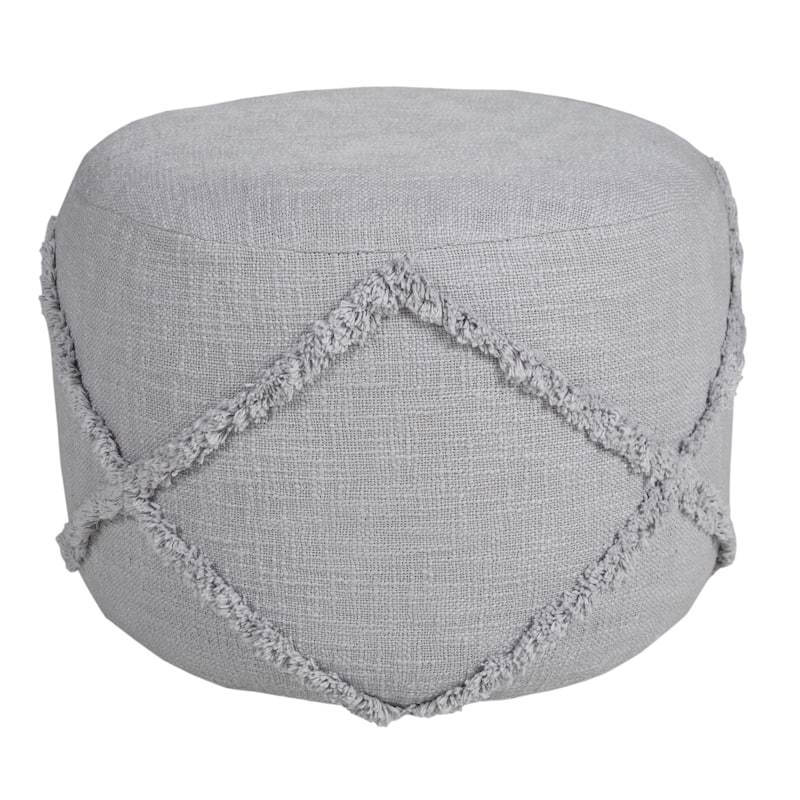 Sevita Solid Textured Decorative Diamond Pouf Ottoman