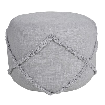Sevita Solid Textured Decorative Diamond Pouf Ottoman