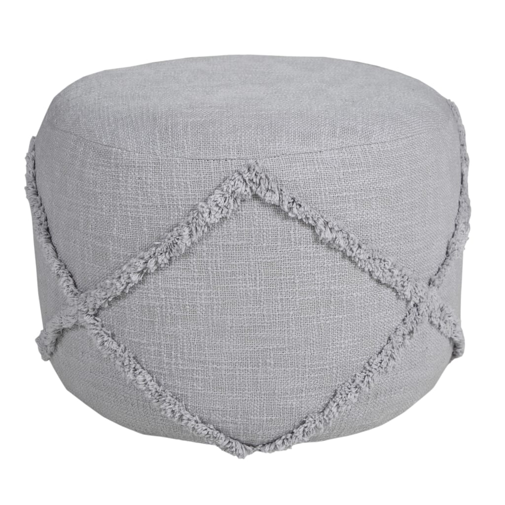 Sevita Solid Textured Decorative Diamond Pouf Ottoman