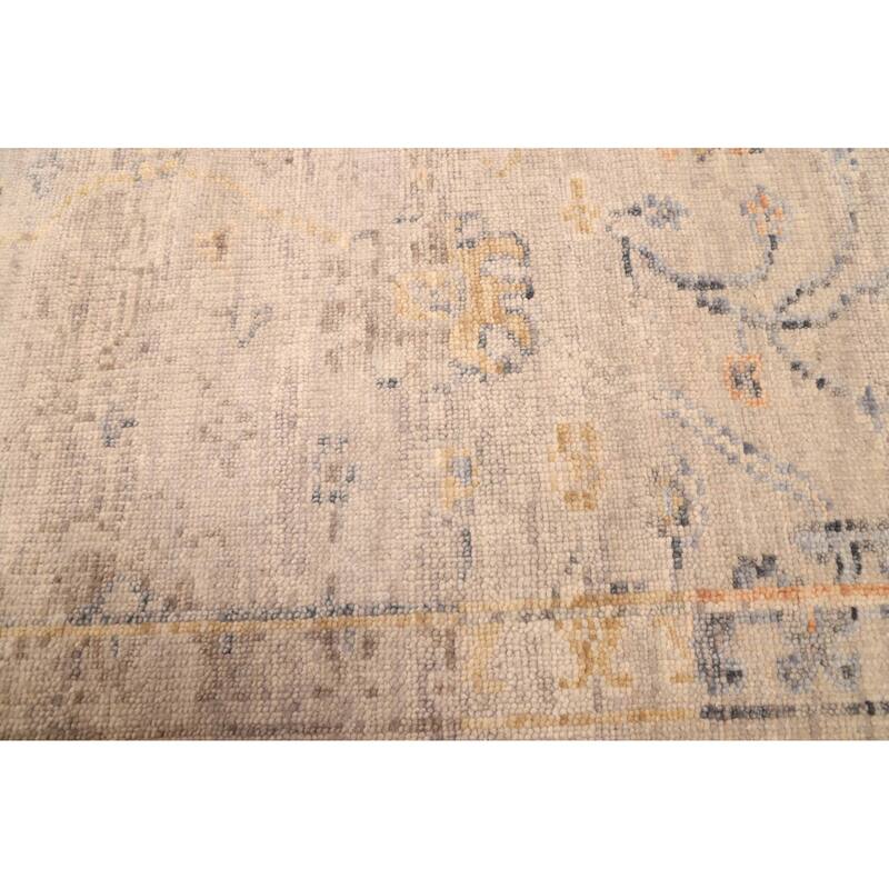 ECARPETGALLERY Hand-knotted Modern Oushak Light Grey Wool Rug - 7'10 x 9'7