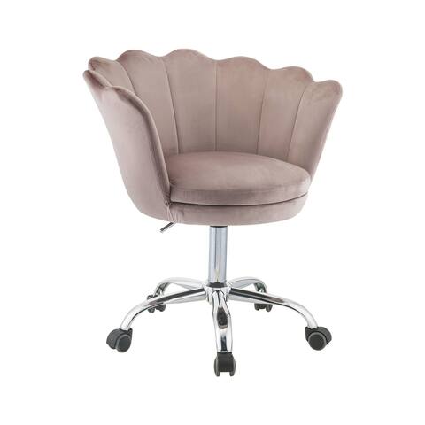 ACME Micco Office Chair in Rose Quartz and Chrome