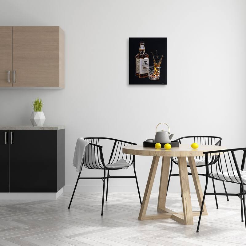 Stupell Splashing Liqueur Glam Whiskey Bottle Stretched Canvas Wall Art, Design by Ziwei Li