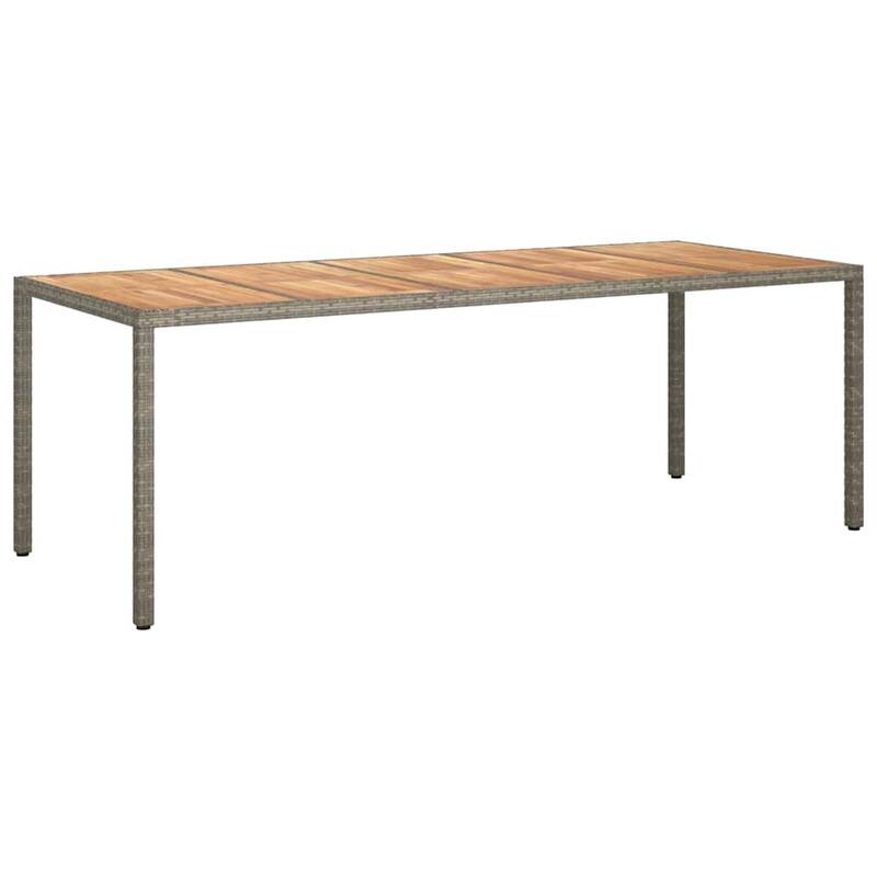 vidaXL Garden Dining Table Gray 98.4 x 39.4 x 29.5 in Poly rattan - 98.4 x 39.4 x 29.5 in