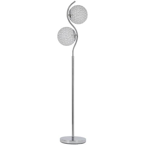 Winter Contemporary Clear/Silver Finish Metal Floor Lamp - 13"W x 11"D x 60"H
