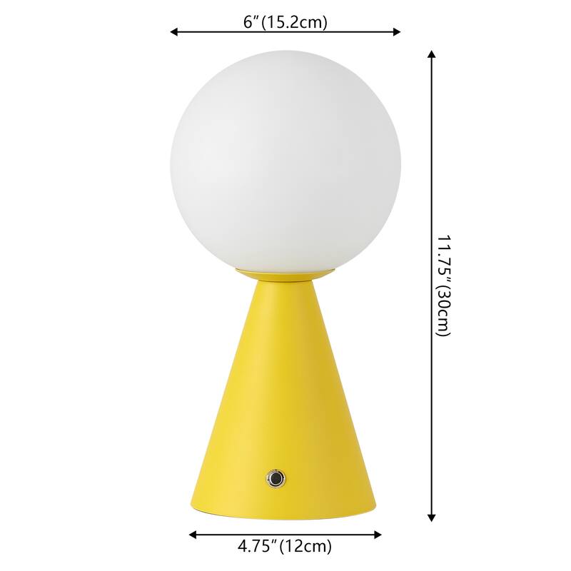 11.75" Rechargeable/Cordless Dimmable Integrated LED Table Lamp, Touch Sensor (Set of 2) - 11.75