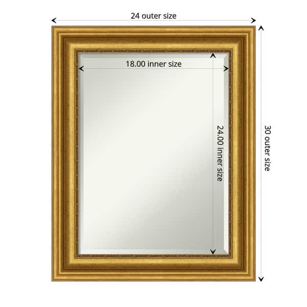 dimension image slide 0 of 6, Beveled Bathroom Wall Mirror - Parlor Gold Frame
