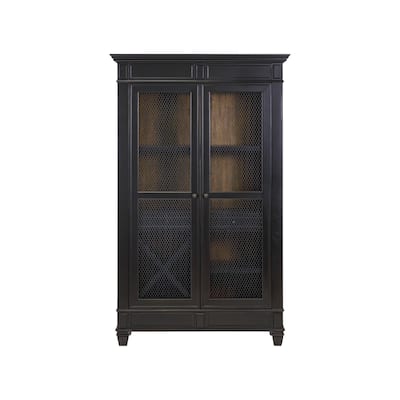 Traditional Wood Kitchen Display Cabinet, Dining Storage, Black