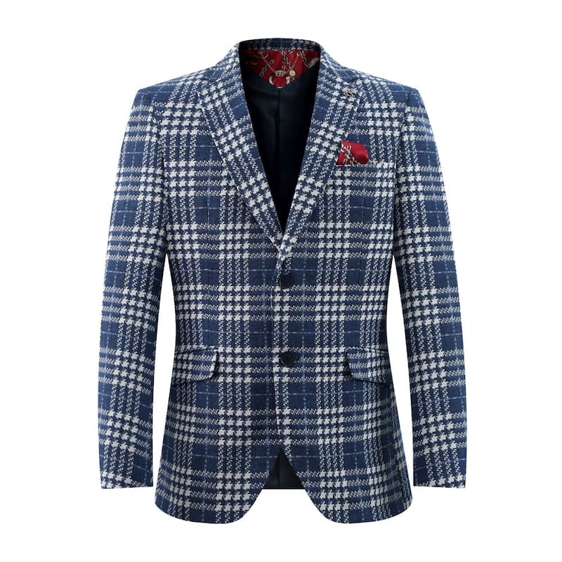 lie Balleh Boys Slim Fit Buffalo Plaid Blazer