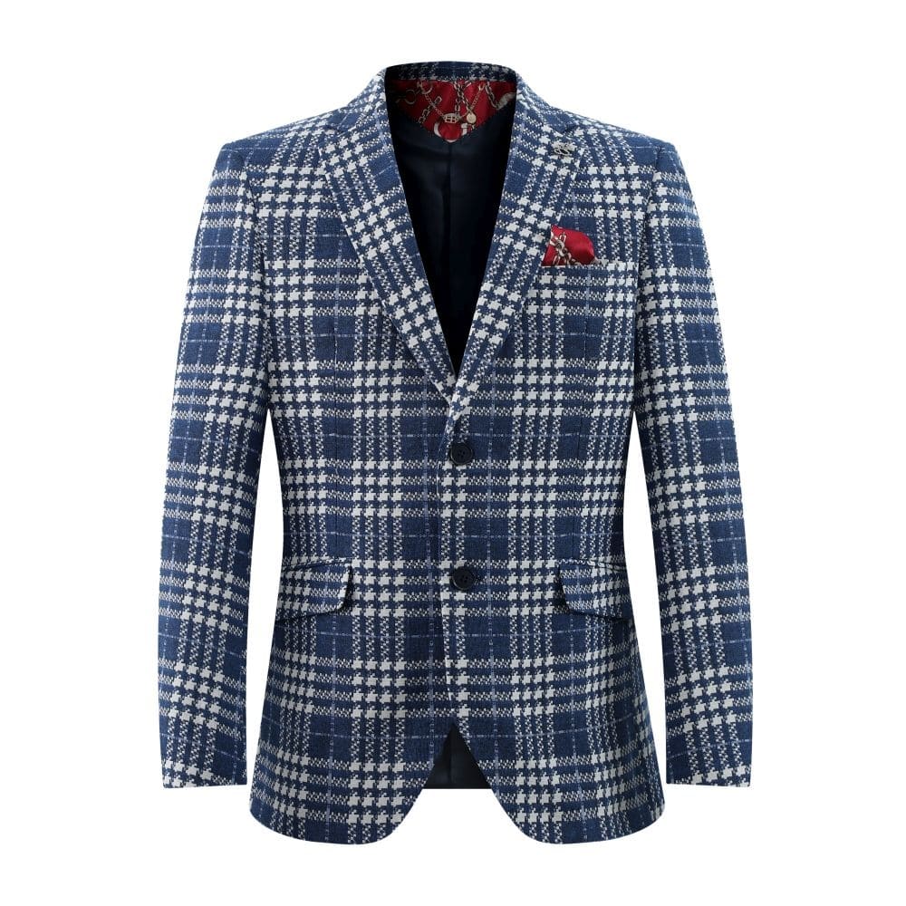 lie Balleh Boys Slim Fit Buffalo Plaid Blazer