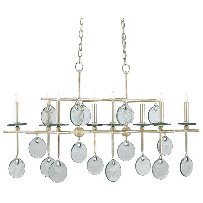 Currey & Company Sethos Silver Rectangular Chandelier - 23"h x 42"w x 30"d - 23"h x 42"w x 30"d - Silver Granello