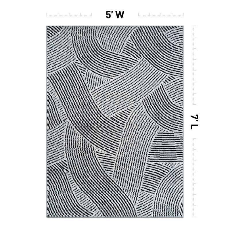 World Rug Gallery Bohemian Stripe Waves Area Rug