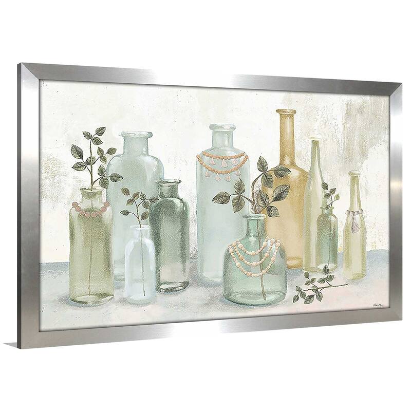 "Glass Bottles with Tassels" Print on Acrylic.