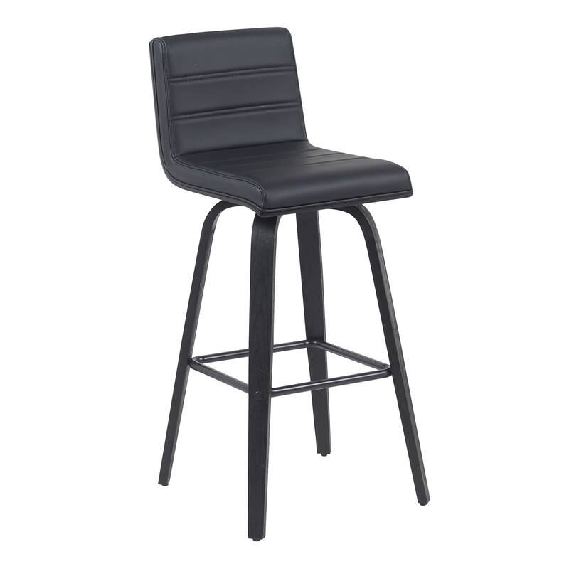 Skara Swivel Bar Stool, Upholstered Bar Height Chair with Bentwood Frame