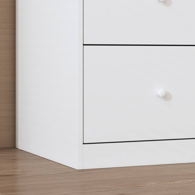 47” White Dresser Bedroom Storage Cabinet for Clothes, Toys & Accessories, Modern Chest of Drawers for Nursery or Closet