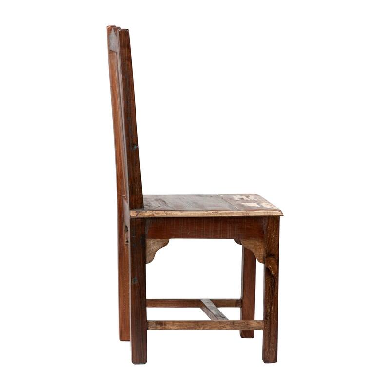 Journee Reclaimed Hardwood Lath Back Dining Side Chair, Distressed Paint Finish