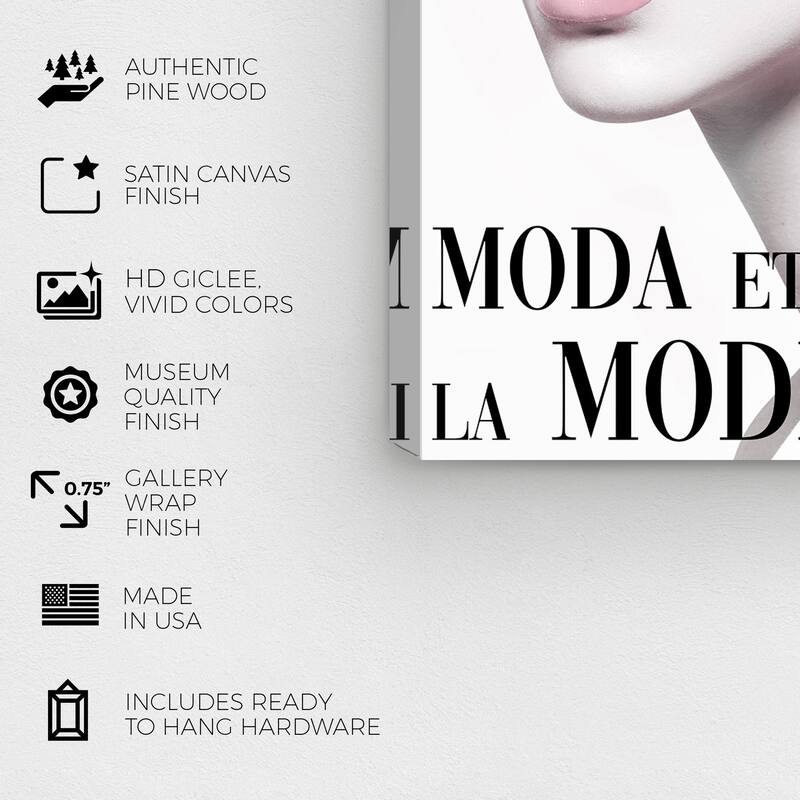 Wynwood Studio Canvas Fashion and Glam Cover Model Couture III Black and Modern & Contemporary Wall Art Canvas Print