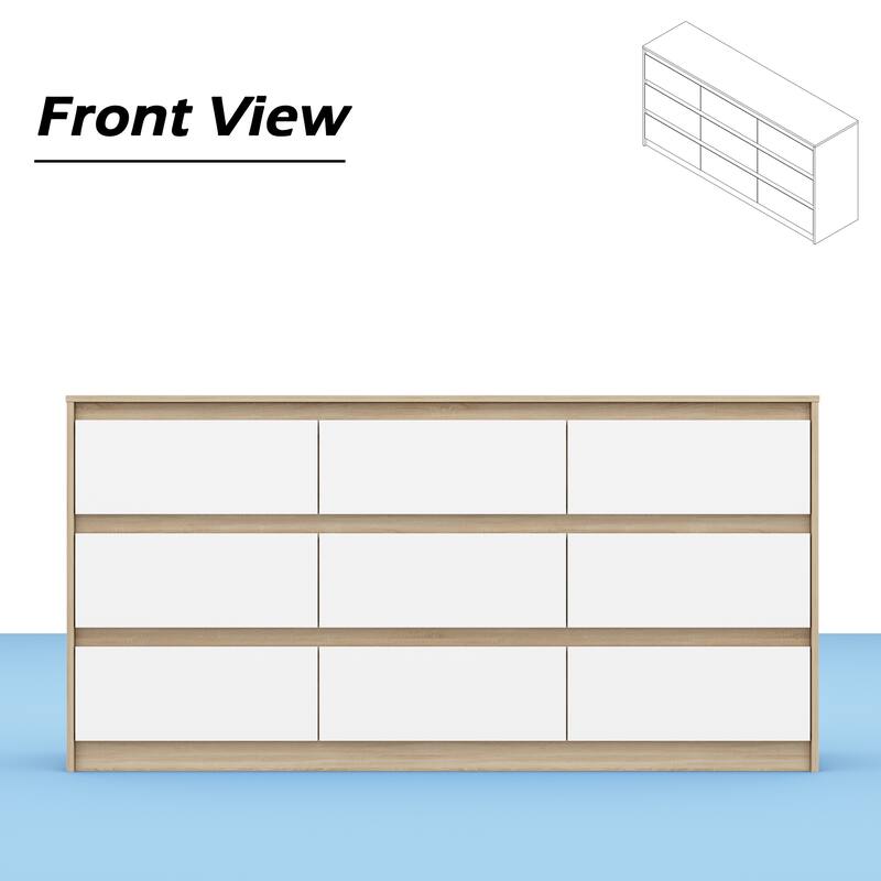 9 Drawer Dresser White Dresser Chest Drawer Storage Organizer Cabinet