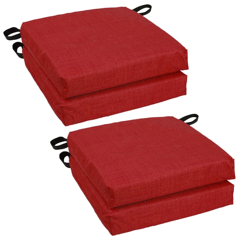 16-inch Indoor/Outdoor Solid Chair Cushions (Set of 4) - 16 x 16 - Paprika