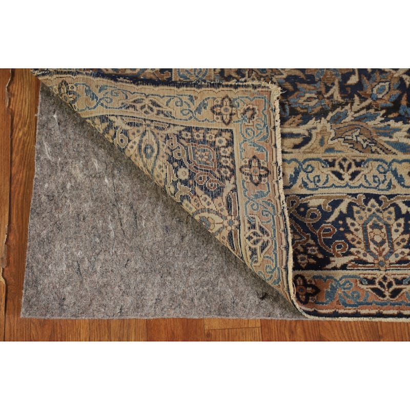 Hand Knotted Oriental 100% Wool Carpet Traditional All-Over Navy Blue & Blues Kerman Area Rug - 7' 0'' X 4' 7''